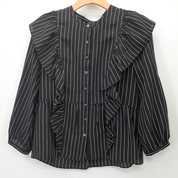 MADEWELL Silk Ruffle Front Top NWOT - Picture 8 of 11